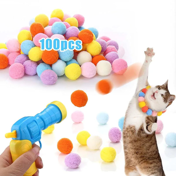 Interactive Cat Launch Training Toy with Shooting Gun