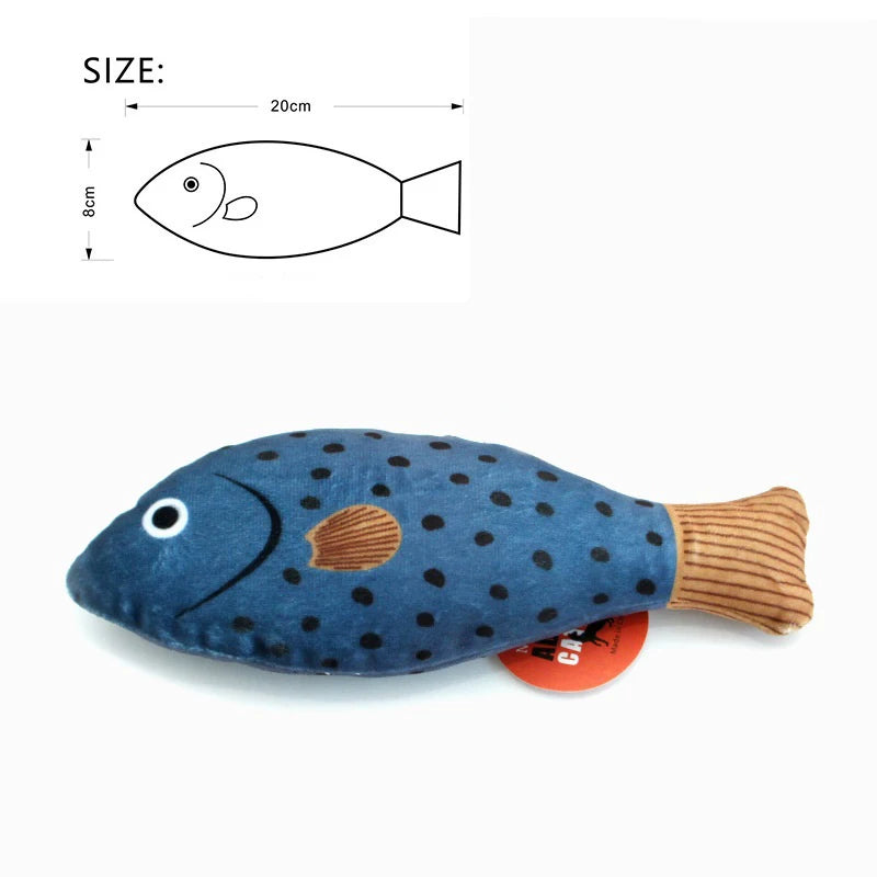 KittyQuest Fish Frenzy Catnip Toy - Interactive Simulation Fish Plush Cat Chew Toy