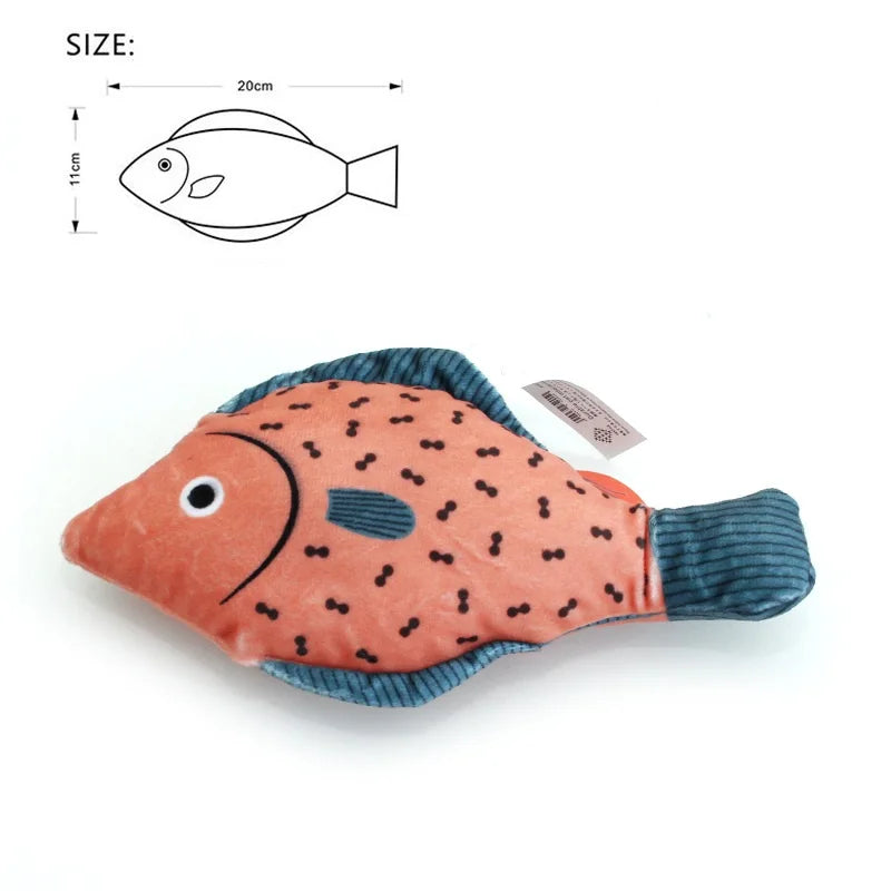 KittyQuest Fish Frenzy Catnip Toy - Interactive Simulation Fish Plush Cat Chew Toy